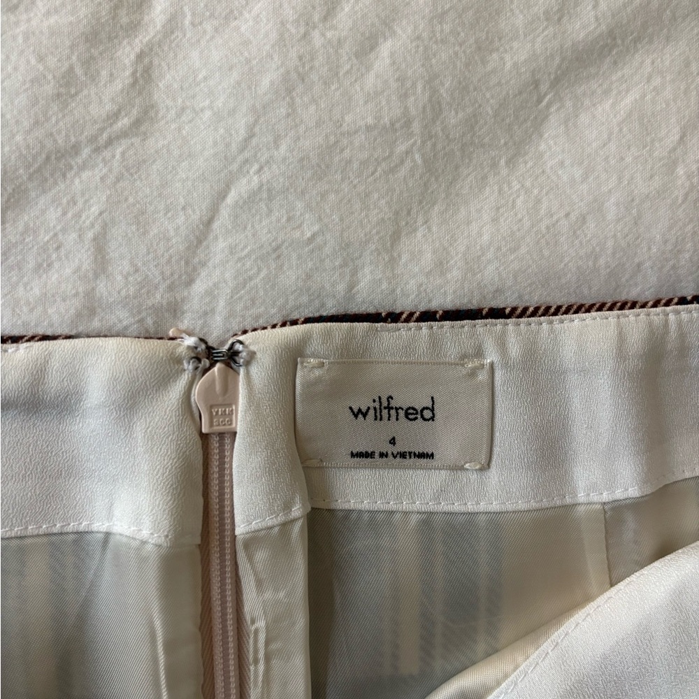 Wilfred Plaid Mini Skirt in Cream and Blue - Picture 2 of 3